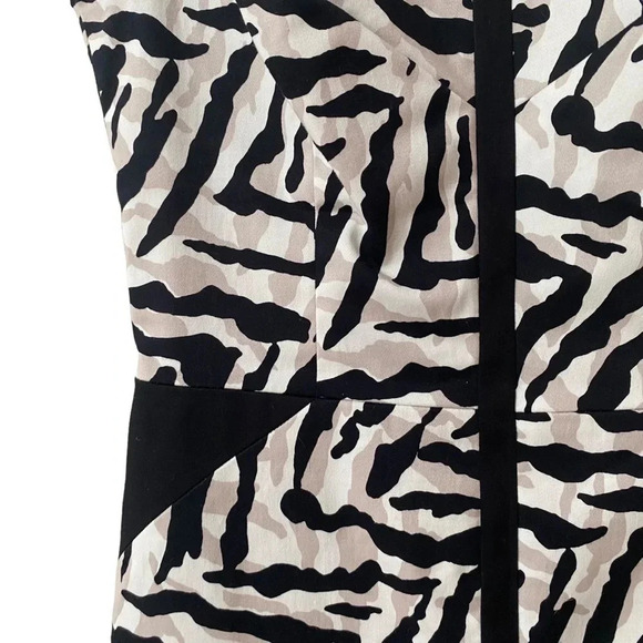 Karen Millen Zebra Print Cutout Back Dress 4 Black White Bodycon Cocktail - Picture 6 of 15